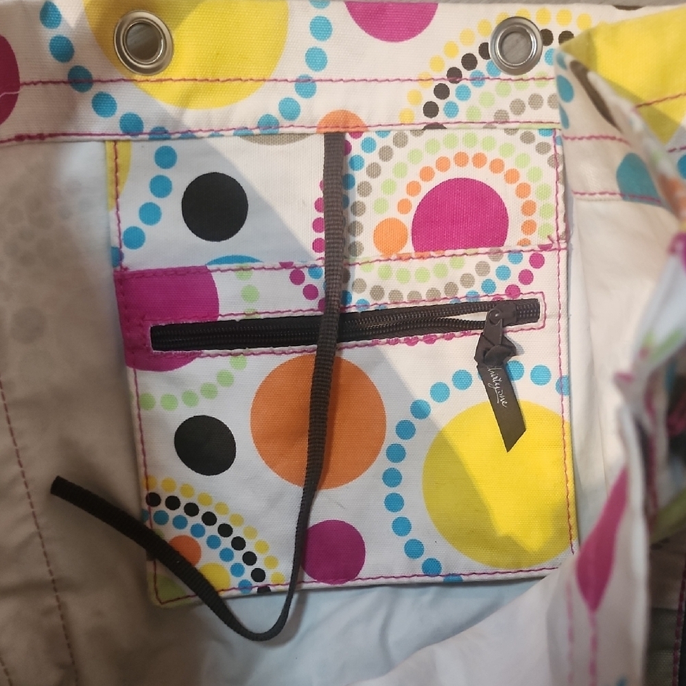Thirty-One Colorful Circle Pattern Tote Bag - Picture 2 of 4